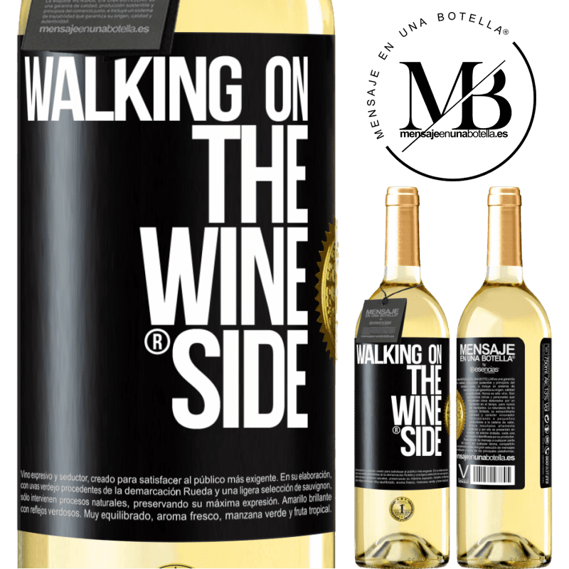29,95 € Envío gratis | Vino Blanco Edición WHITE Walking on the Wine Side® Etiqueta Negra. Etiqueta personalizable Vino joven Cosecha 2023 Verdejo
