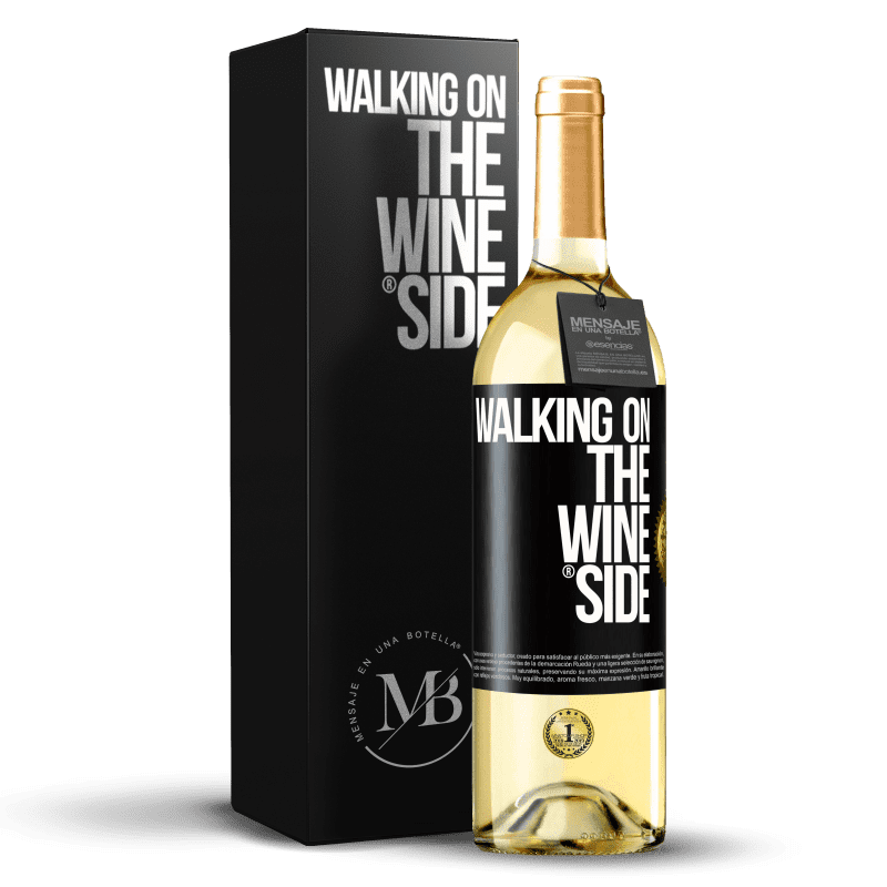 29,95 € Envío gratis | Vino Blanco Edición WHITE Walking on the Wine Side® Etiqueta Negra. Etiqueta personalizable Vino joven Cosecha 2024 Verdejo