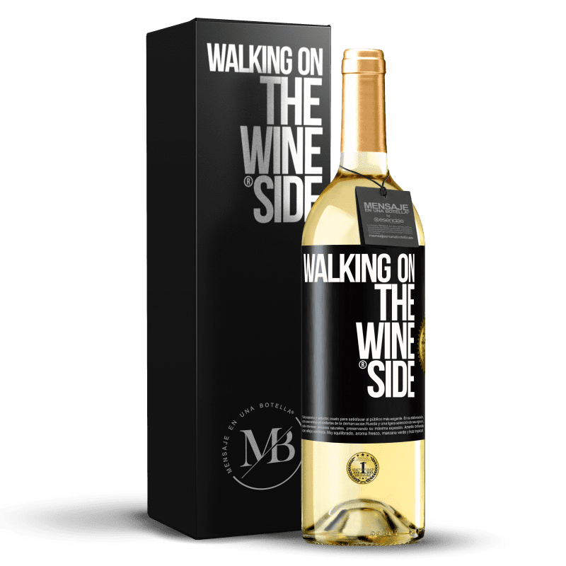 29,95 € Envío gratis | Vino Blanco Edición WHITE Walking on the Wine Side® Etiqueta Negra. Etiqueta personalizable Vino joven Cosecha 2025 Verdejo