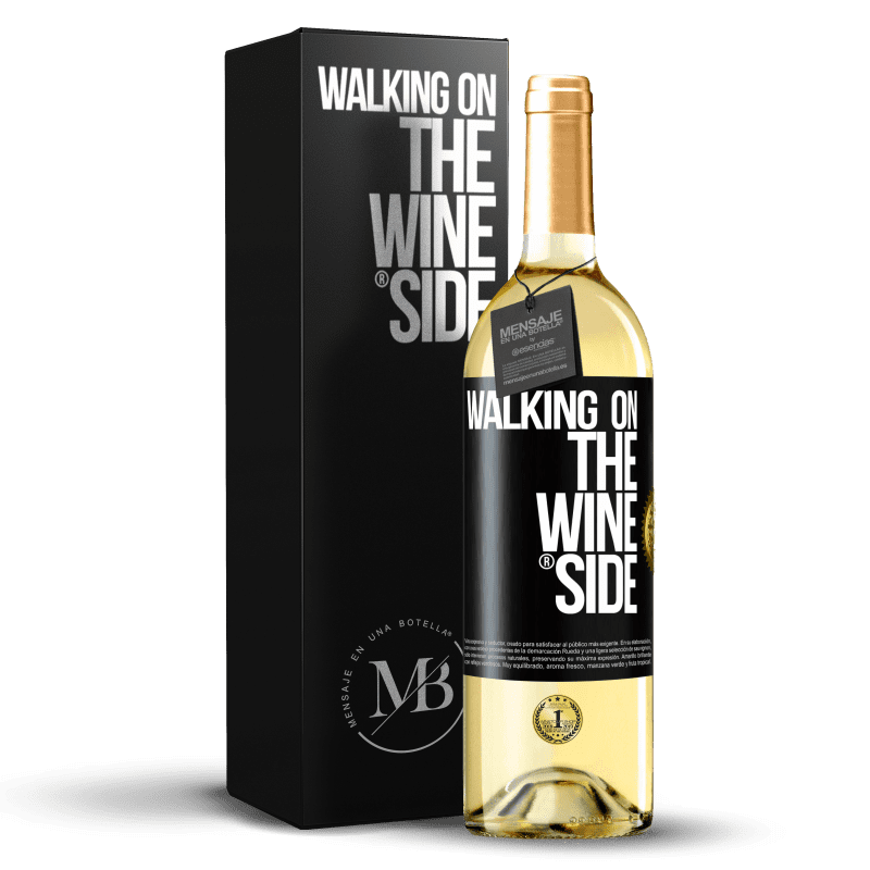 29,95 € Kostenloser Versand | Weißwein WHITE Ausgabe Walking on the Wine Side® Schwarzes Etikett. Anpassbares Etikett Junger Wein Ernte 2023 Verdejo