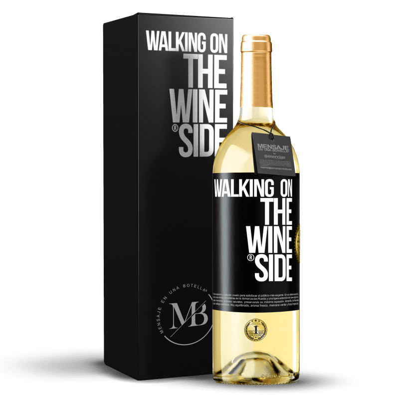 29,95 € Spedizione Gratuita | Vino bianco Edizione WHITE Walking on the Wine Side® Etichetta Nera. Etichetta personalizzabile Vino giovane Raccogliere 2025 Verdejo