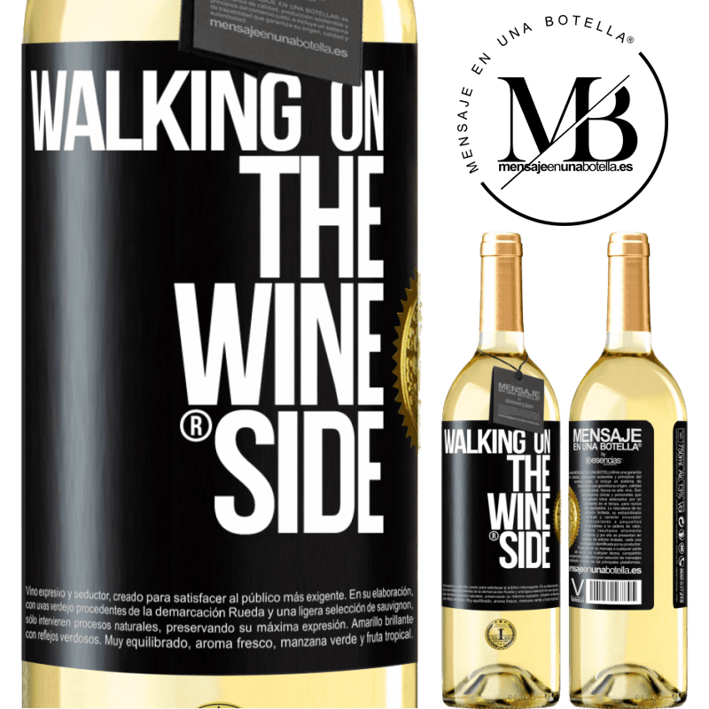 29,95 € Envio grátis | Vinho branco Edição WHITE Walking on the Wine Side® Etiqueta Preta. Etiqueta personalizável Vinho jovem Colheita 2025 Verdejo
