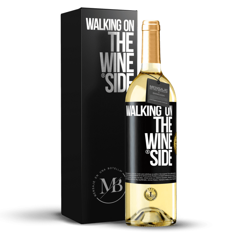 29,95 € Envio grátis | Vinho branco Edição WHITE Walking on the Wine Side® Etiqueta Preta. Etiqueta personalizável Vinho jovem Colheita 2023 Verdejo