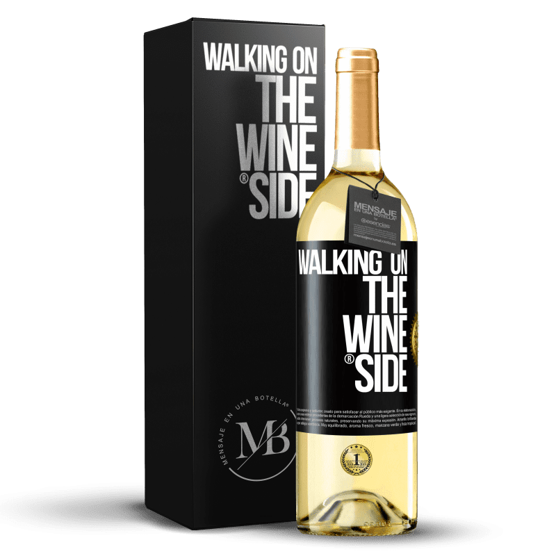 29,95 € Envio grátis | Vinho branco Edição WHITE Walking on the Wine Side® Etiqueta Preta. Etiqueta personalizável Vinho jovem Colheita 2024 Verdejo