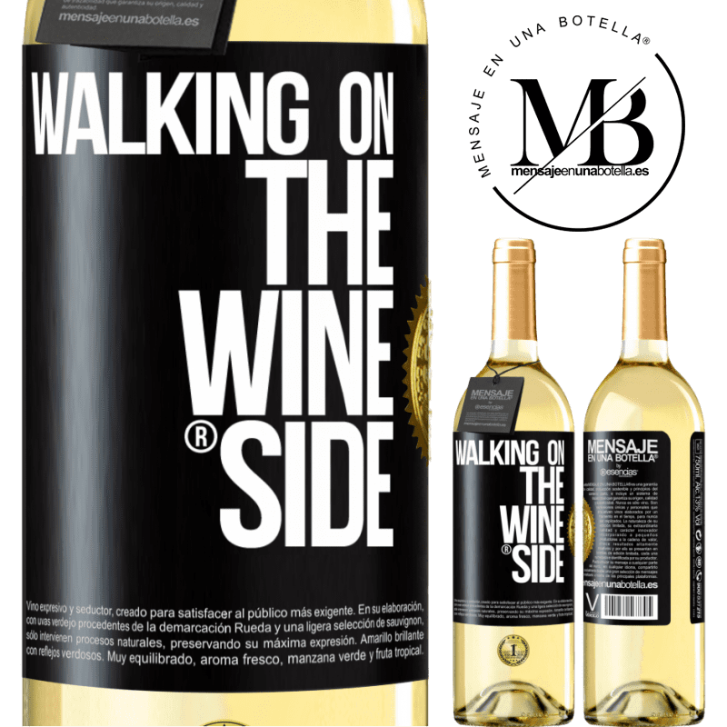 29,95 € Бесплатная доставка | Белое вино Издание WHITE Walking on the Wine Side® Черная метка. Настраиваемая этикетка Молодое вино Урожай 2024 Verdejo