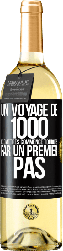 29,95 € | Vin blanc Édition WHITE Un voyage de 1000 kilomètres commence toujours par un premier pas Étiquette Noire. Étiquette personnalisable Vin jeune Récolte 2024 Verdejo