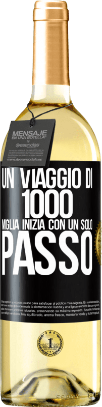 29,95 € | Vino bianco Edizione WHITE Un viaggio di mille miglia inizia con un solo passo Etichetta Nera. Etichetta personalizzabile Vino giovane Raccogliere 2024 Verdejo