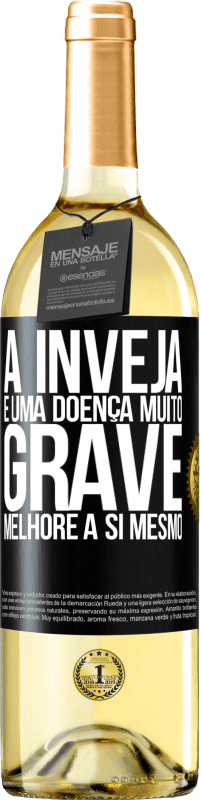 29,95 € | Vinho branco Edição WHITE A inveja é uma doença muito grave, melhore a si mesmo Etiqueta Preta. Etiqueta personalizável Vinho jovem Colheita 2025 Verdejo