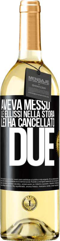 Spedizione Gratuita | Vino bianco Edizione WHITE aveva messo le ellissi nella storia, lei ha cancellato due Etichetta Nera. Etichetta personalizzabile Vino giovane Raccogliere 2023 Verdejo