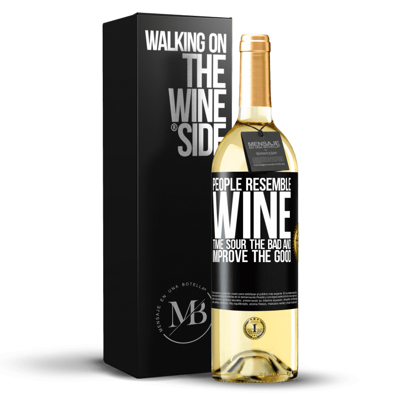 29,95 € Free Shipping | White Wine WHITE Edition People resemble wine. Time sour the bad and improve the good Black Label. Customizable label Young wine Harvest 2023 Verdejo