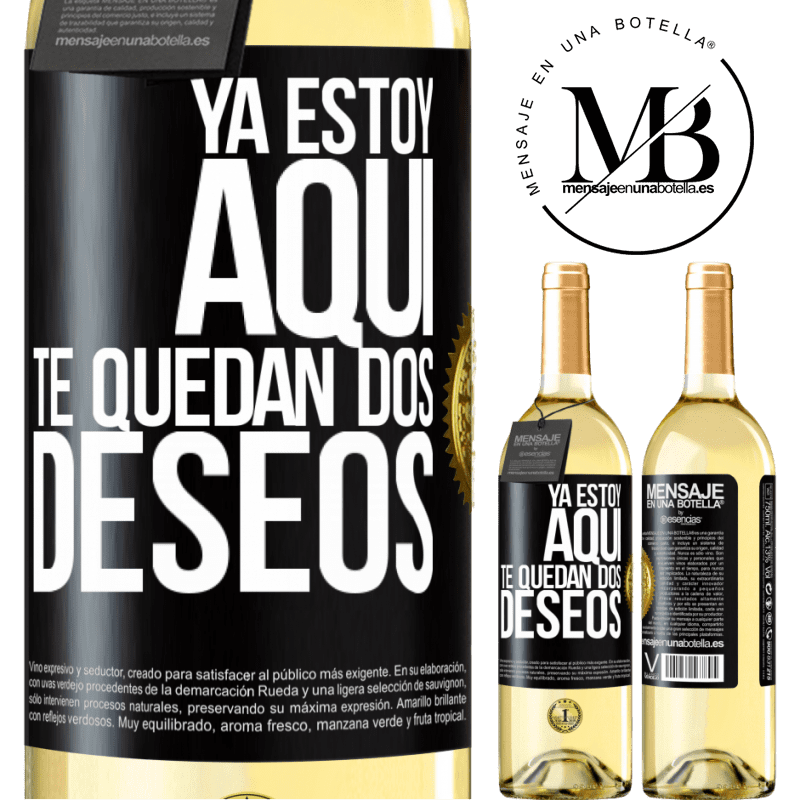 29,95 € Envío gratis | Vino Blanco Edición WHITE Ya estoy aquí. Te quedan dos deseos Etiqueta Negra. Etiqueta personalizable Vino joven Cosecha 2025 Verdejo