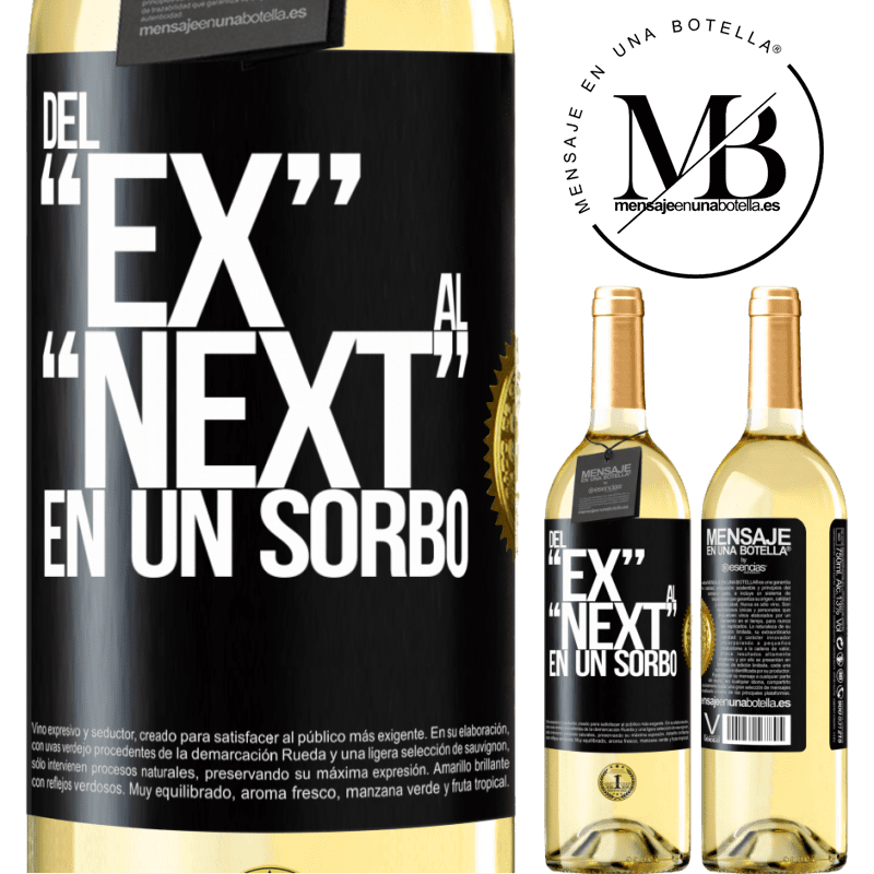29,95 € Free Shipping | White Wine WHITE Edition Del EX al NEXT en un sorbo Black Label. Customizable label Young wine Harvest 2022 Verdejo