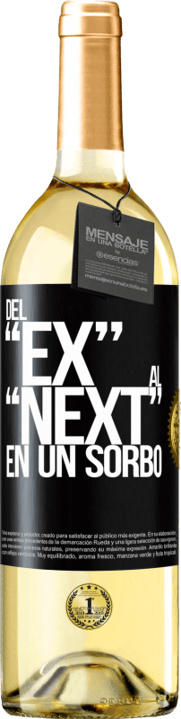 29,95 € | Vinho branco Edição WHITE Del EX al NEXT en un sorbo Etiqueta Preta. Etiqueta personalizável Vinho jovem Colheita 2023 Verdejo