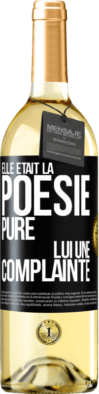 29,95 € Envoi gratuit | Vin blanc Édition WHITE Elle était la poésie pure, lui une complainte Étiquette Noire. Étiquette personnalisable Vin jeune Récolte 2025 Verdejo