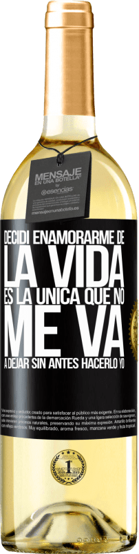 «Decidí enamorarme de la vida. Es la única que no me va a dejar sin antes hacerlo yo» Edición WHITE