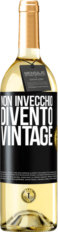 29,95 € | Vino bianco Edizione WHITE Non invecchio, divento vintage Etichetta Nera. Etichetta personalizzabile Vino giovane Raccogliere 2023 Verdejo