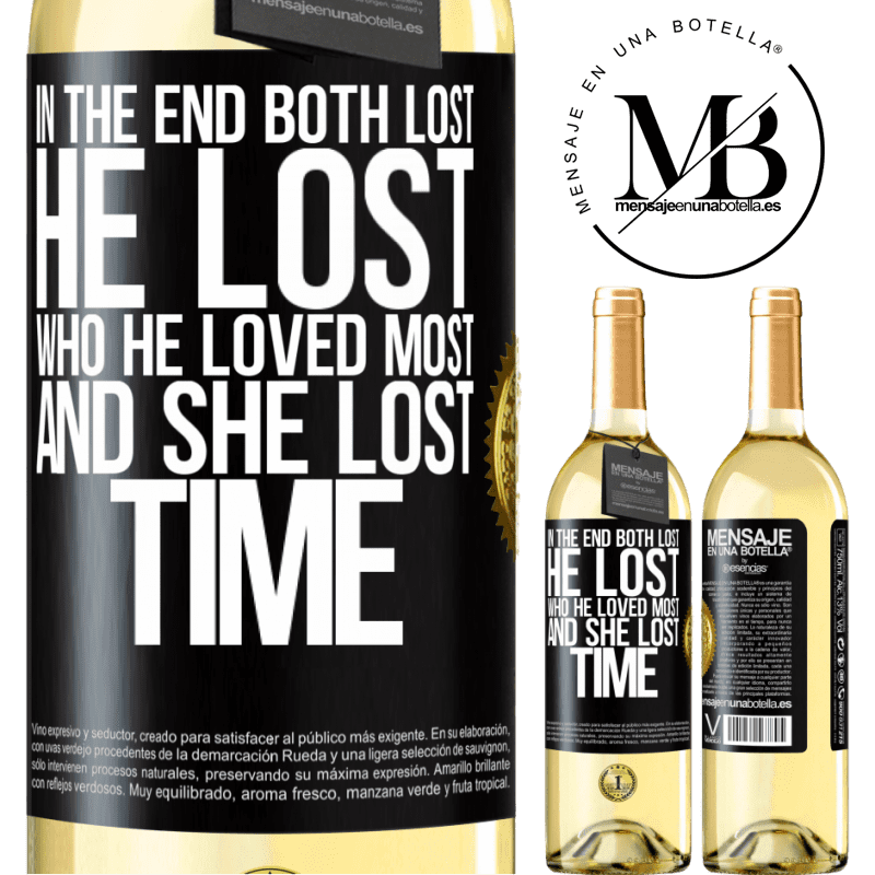 29,95 € Free Shipping | White Wine WHITE Edition In the end, both lost. He lost who he loved most, and she lost time Black Label. Customizable label Young wine Harvest 2022 Verdejo