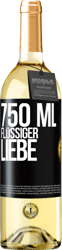 29,95 € | Weißwein WHITE Ausgabe 750 ml flüssiger Liebe Schwarzes Etikett. Anpassbares Etikett Junger Wein Ernte 2023 Verdejo