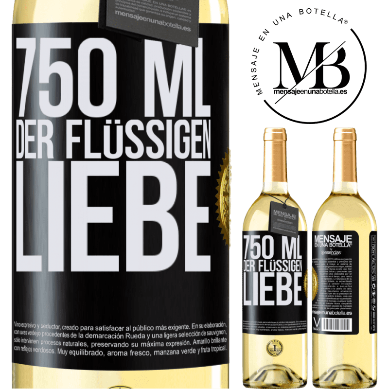 29,95 € Kostenloser Versand | Weißwein WHITE Ausgabe 750 ml flüssiger Liebe Schwarzes Etikett. Anpassbares Etikett Junger Wein Ernte 2023 Verdejo