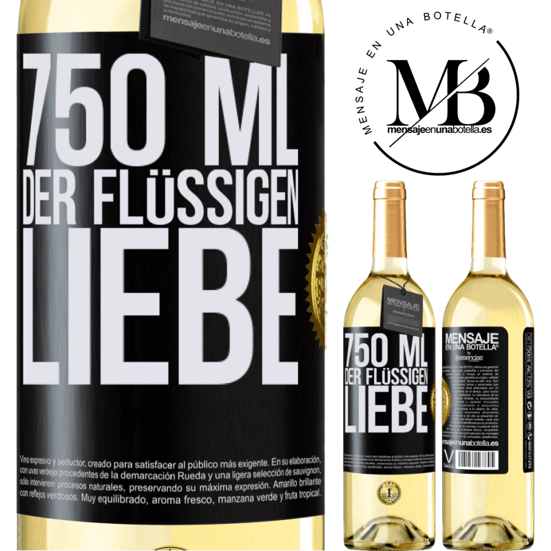 29,95 € Kostenloser Versand | Weißwein WHITE Ausgabe 750 ml flüssiger Liebe Schwarzes Etikett. Anpassbares Etikett Junger Wein Ernte 2024 Verdejo