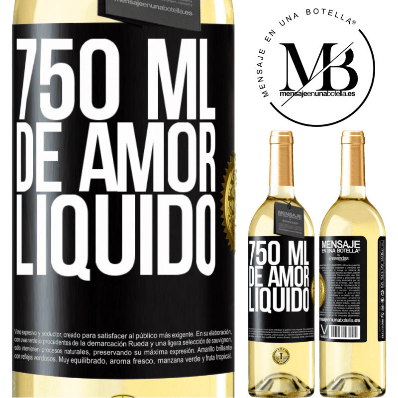 29,95 € Envio grátis | Vinho branco Edição WHITE 750 ml de amor líquido Etiqueta Preta. Etiqueta personalizável Vinho jovem Colheita 2024 Verdejo