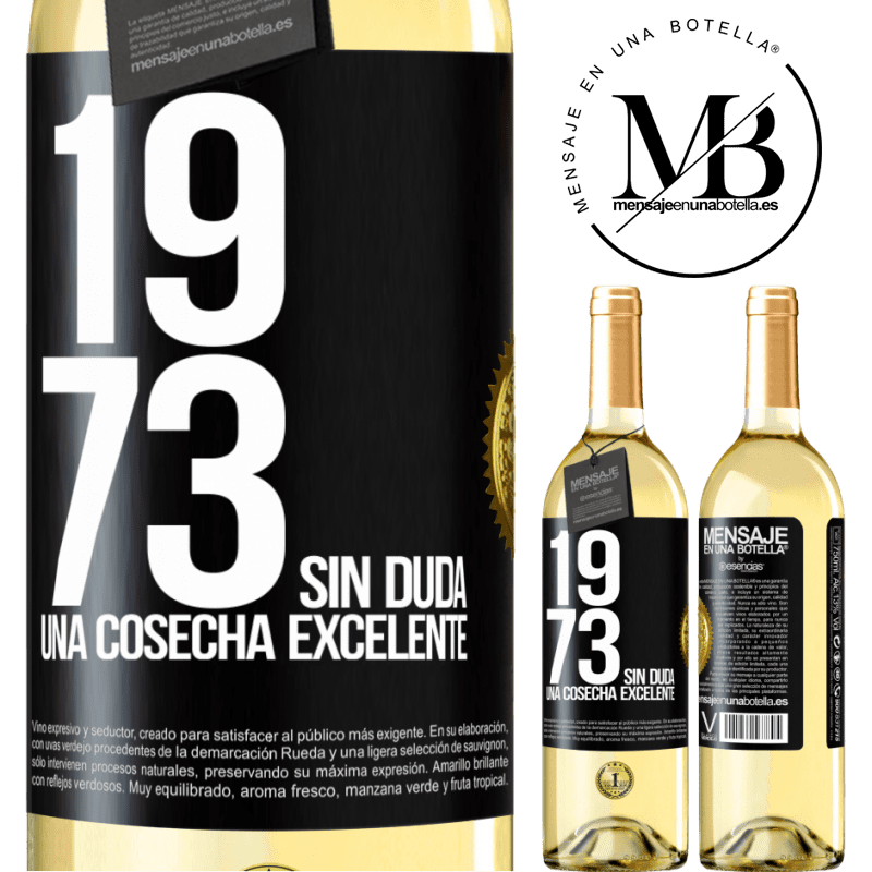 29,95 € Envío gratis | Vino Blanco Edición WHITE 1973. Sin duda, una cosecha excelente Etiqueta Negra. Etiqueta personalizable Vino joven Cosecha 2023 Verdejo