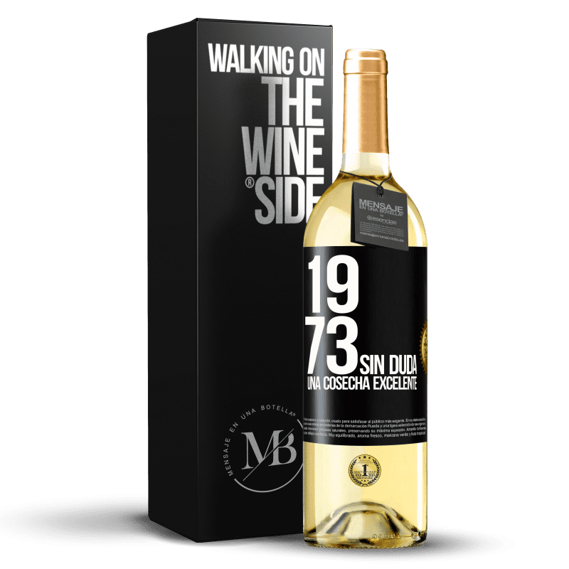 29,95 € Envío gratis | Vino Blanco Edición WHITE 1973. Sin duda, una cosecha excelente Etiqueta Negra. Etiqueta personalizable Vino joven Cosecha 2024 Verdejo