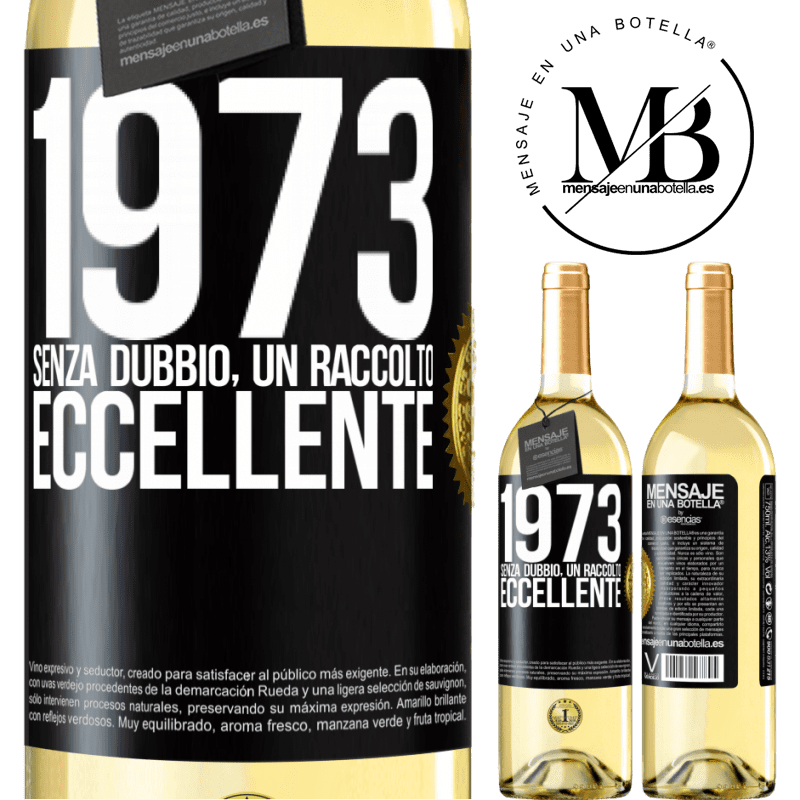 29,95 € Spedizione Gratuita | Vino bianco Edizione WHITE 1973. Senza dubbio, un raccolto eccellente Etichetta Nera. Etichetta personalizzabile Vino giovane Raccogliere 2023 Verdejo