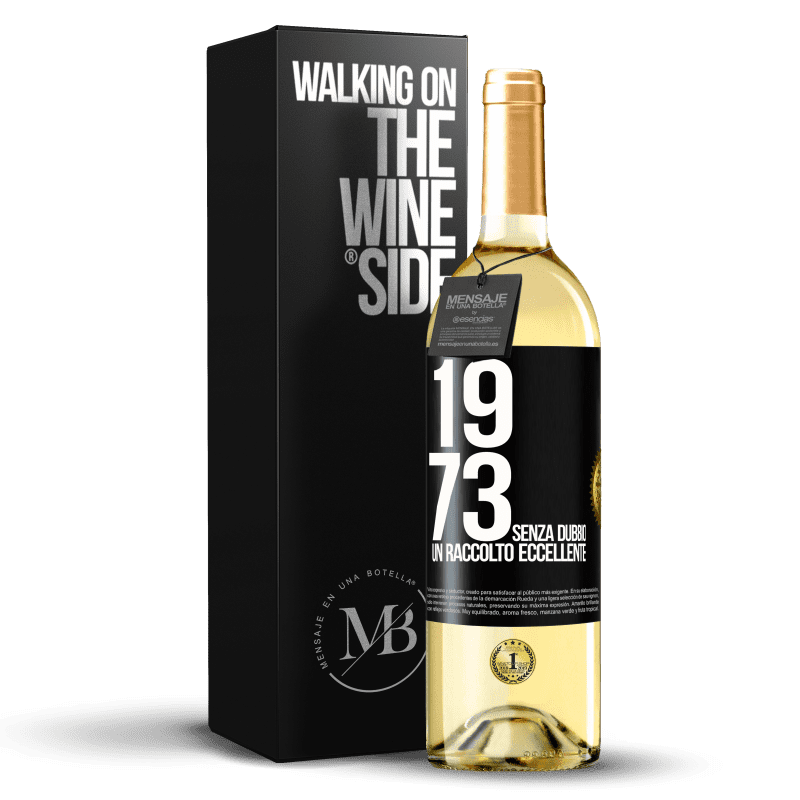 29,95 € Spedizione Gratuita | Vino bianco Edizione WHITE 1973. Senza dubbio, un raccolto eccellente Etichetta Nera. Etichetta personalizzabile Vino giovane Raccogliere 2024 Verdejo