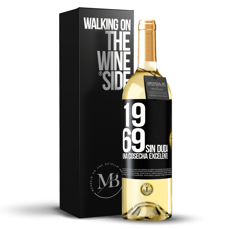 29,95 € Envío gratis | Vino Blanco Edición WHITE 1969. Sin duda, una cosecha excelente Etiqueta Negra. Etiqueta personalizable Vino joven Cosecha 2024 Verdejo