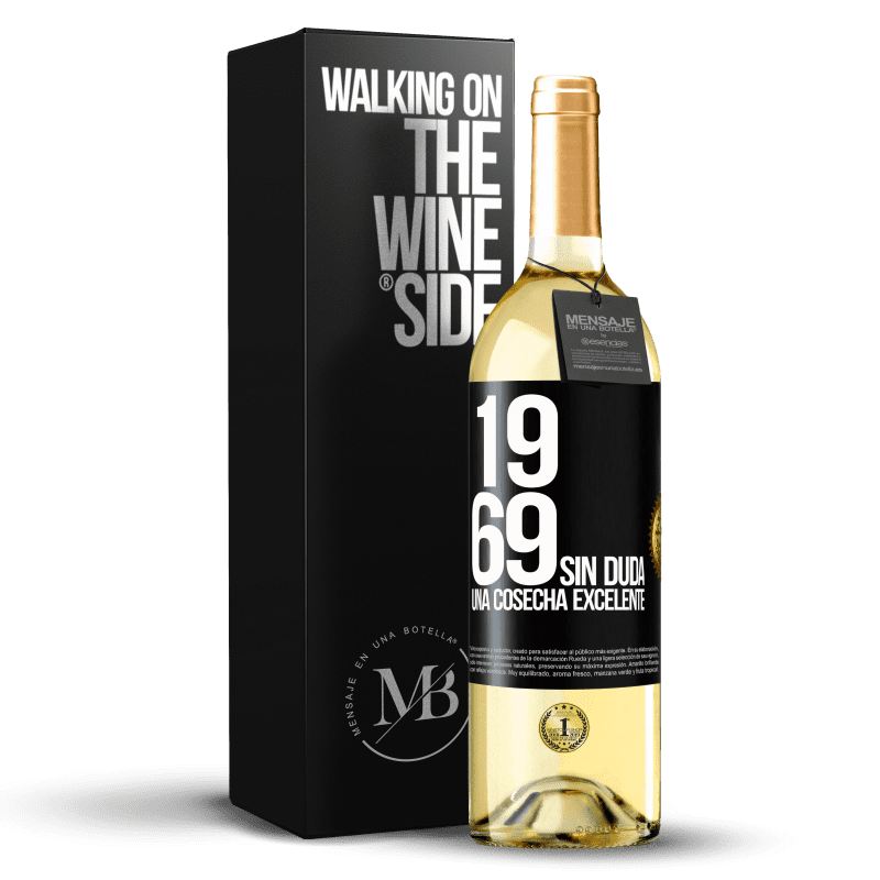 29,95 € Envío gratis | Vino Blanco Edición WHITE 1969. Sin duda, una cosecha excelente Etiqueta Negra. Etiqueta personalizable Vino joven Cosecha 2025 Verdejo