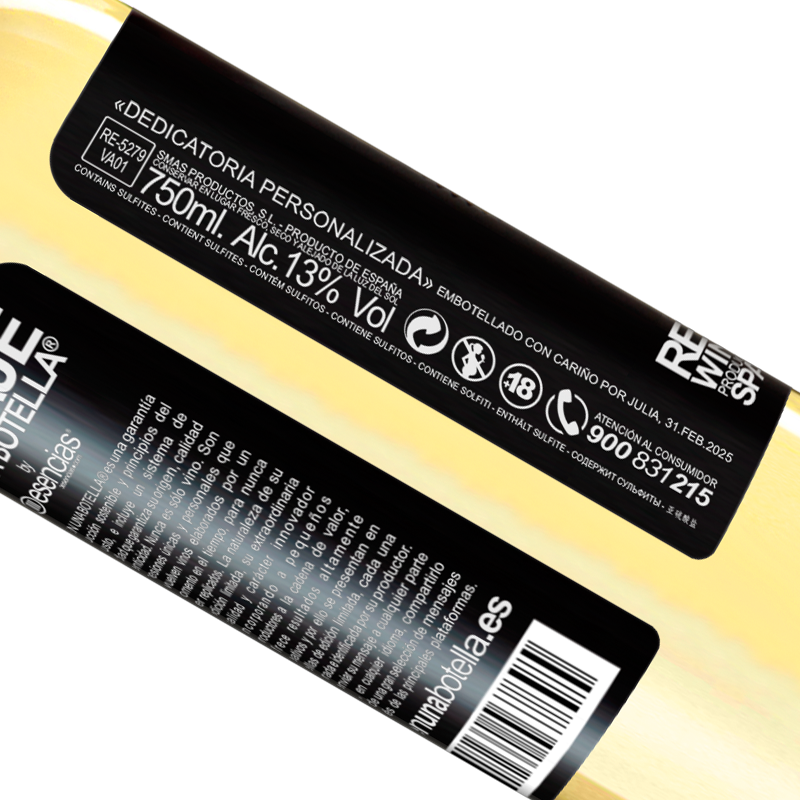 Total traceability. «Drink it fast that the vitamins are gone! Have a happy day» WHITE Edition