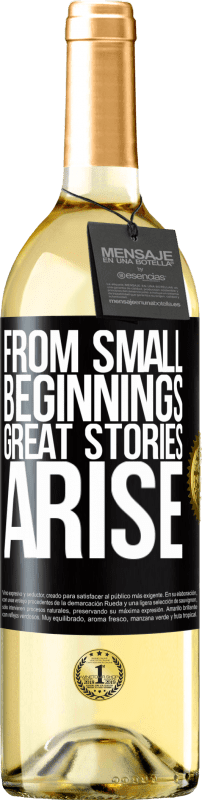 29,95 € Бесплатная доставка | Белое вино Издание WHITE С самого начала возникают великие истории Черная метка. Настраиваемая этикетка Молодое вино Урожай 2023 Verdejo
