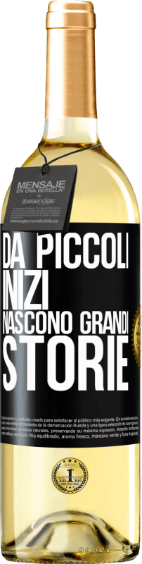 29,95 € Spedizione Gratuita | Vino bianco Edizione WHITE Da piccoli inizi nascono grandi storie Etichetta Nera. Etichetta personalizzabile Vino giovane Raccogliere 2024 Verdejo