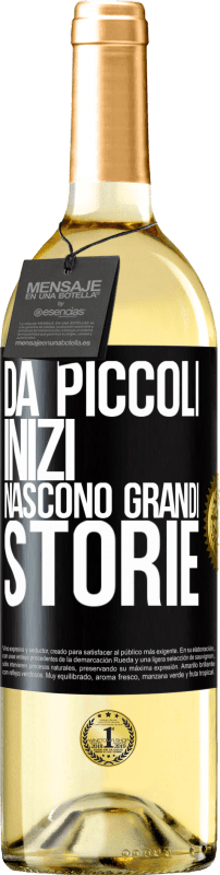 29,95 € Spedizione Gratuita | Vino bianco Edizione WHITE Da piccoli inizi nascono grandi storie Etichetta Nera. Etichetta personalizzabile Vino giovane Raccogliere 2025 Verdejo