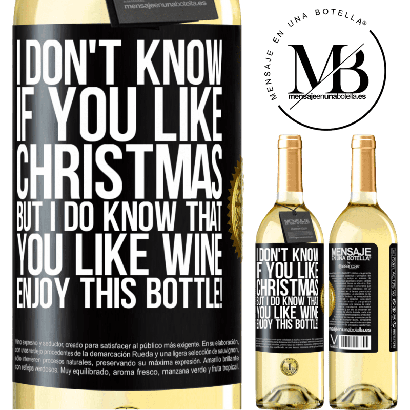 29,95 € Free Shipping | White Wine WHITE Edition I don't know if you like Christmas, but I do know that you like wine. Enjoy this bottle! Black Label. Customizable label Young wine Harvest 2023 Verdejo