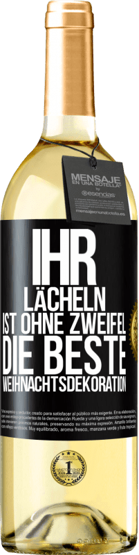 29,95 € | Weißwein WHITE Ausgabe Ihr Lächeln ist ohne Zweifel die beste Weihnachtsdekoration Schwarzes Etikett. Anpassbares Etikett Junger Wein Ernte 2024 Verdejo