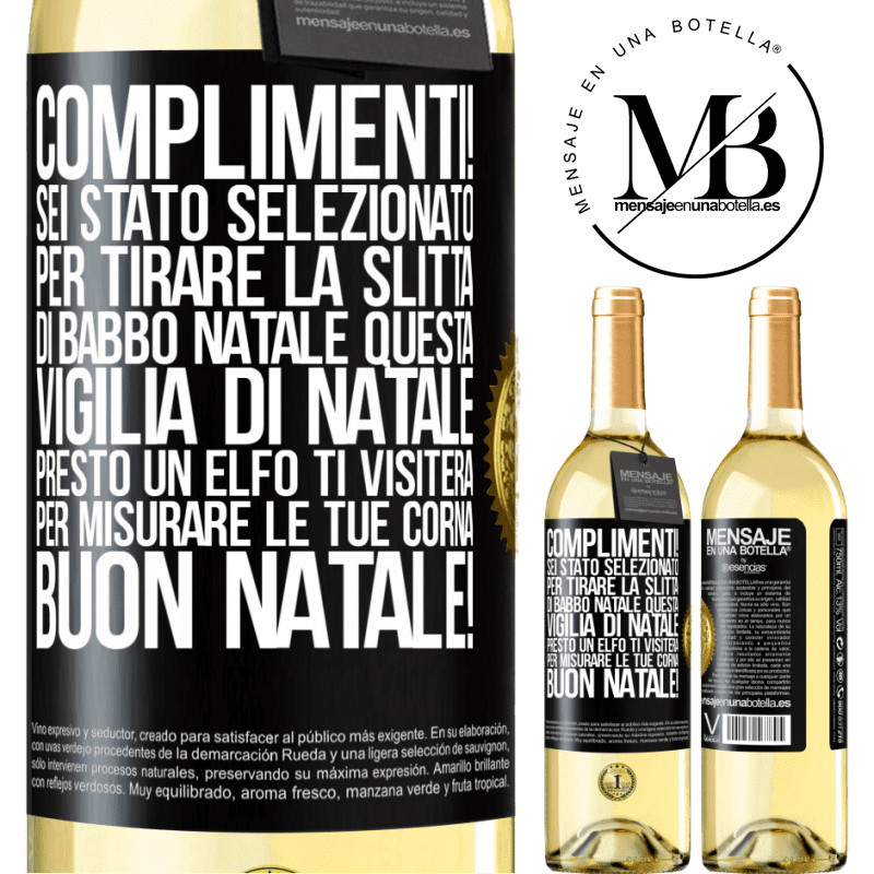 29,95 € Spedizione Gratuita | Vino bianco Edizione WHITE Complimenti! Sei stato selezionato per tirare la slitta di Babbo Natale questa vigilia di Natale. Presto un elfo ti visiterà Etichetta Nera. Etichetta personalizzabile Vino giovane Raccogliere 2023 Verdejo