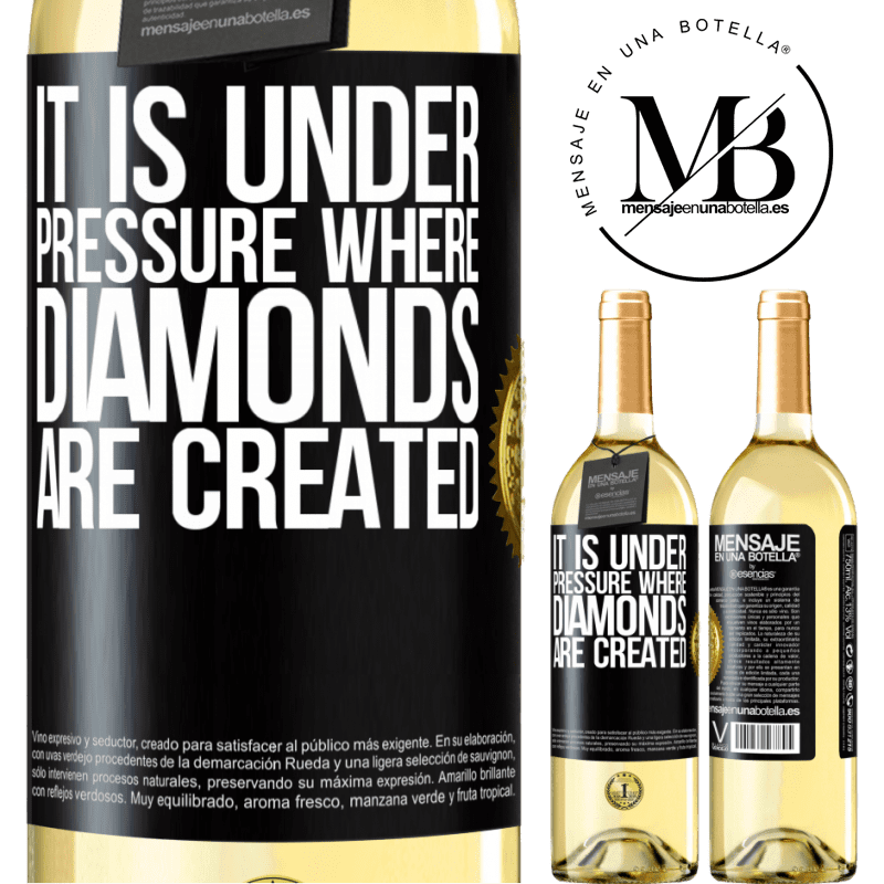 29,95 € Free Shipping | White Wine WHITE Edition It is under pressure where diamonds are created Black Label. Customizable label Young wine Harvest 2022 Verdejo