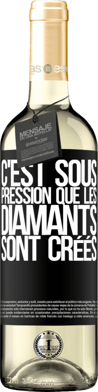 29,95 € | Vin blanc Édition WHITE C'est sous pression que les diamants sont créés Étiquette Noire. Étiquette personnalisable Vin jeune Récolte 2024 Verdejo