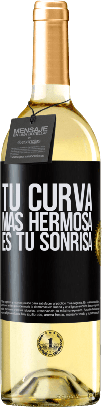 29,95 € | Vino Blanco Edición WHITE Tu curva más hermosa es tu sonrisa Etiqueta Negra. Etiqueta personalizable Vino joven Cosecha 2024 Verdejo