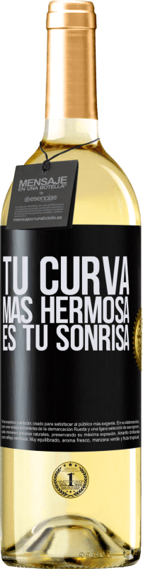 29,95 € | Vino Blanco Edición WHITE Tu curva más hermosa es tu sonrisa Etiqueta Negra. Etiqueta personalizable Vino joven Cosecha 2025 Verdejo