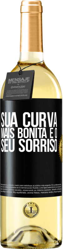 29,95 € | Vinho branco Edição WHITE Sua curva mais bonita é o seu sorriso Etiqueta Preta. Etiqueta personalizável Vinho jovem Colheita 2024 Verdejo