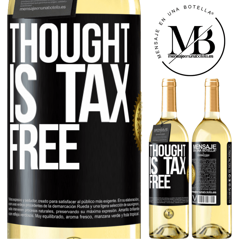 29,95 € Free Shipping | White Wine WHITE Edition Thought is tax free Black Label. Customizable label Young wine Harvest 2022 Verdejo