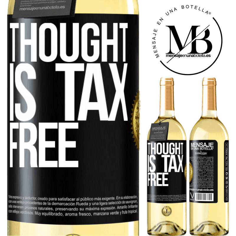 29,95 € Free Shipping | White Wine WHITE Edition Thought is tax free Black Label. Customizable label Young wine Harvest 2023 Verdejo