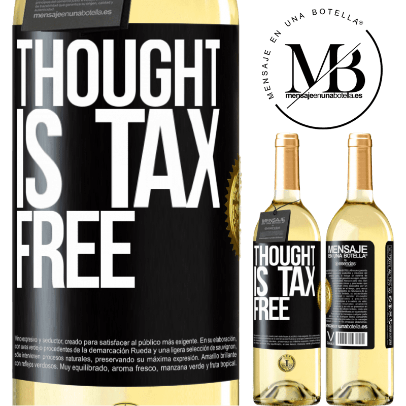 29,95 € Free Shipping | White Wine WHITE Edition Thought is tax free Black Label. Customizable label Young wine Harvest 2025 Verdejo