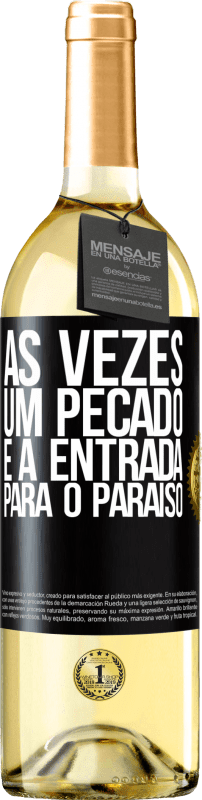 29,95 € | Vinho branco Edição WHITE Às vezes, um pecado é a entrada para o paraíso Etiqueta Preta. Etiqueta personalizável Vinho jovem Colheita 2024 Verdejo