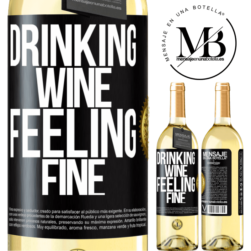 29,95 € Free Shipping | White Wine WHITE Edition Drinking wine, feeling fine Black Label. Customizable label Young wine Harvest 2022 Verdejo