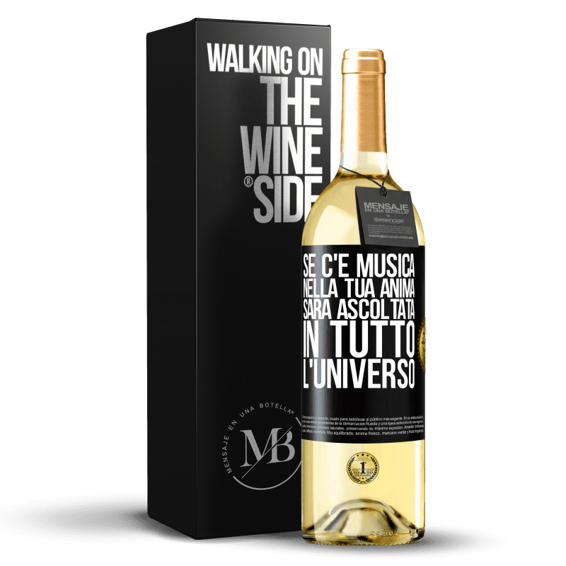29,95 € Spedizione Gratuita | Vino bianco Edizione WHITE Se c'è musica nella tua anima, sarà ascoltata in tutto l'universo Etichetta Nera. Etichetta personalizzabile Vino giovane Raccogliere 2025 Verdejo