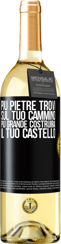 29,95 € | Vino bianco Edizione WHITE Più pietre trovi sul tuo cammino, più grande costruirai il tuo castello Etichetta Nera. Etichetta personalizzabile Vino giovane Raccogliere 2024 Verdejo